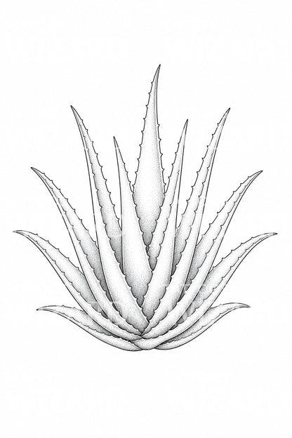 Návrh tetování rostliny aloe vera