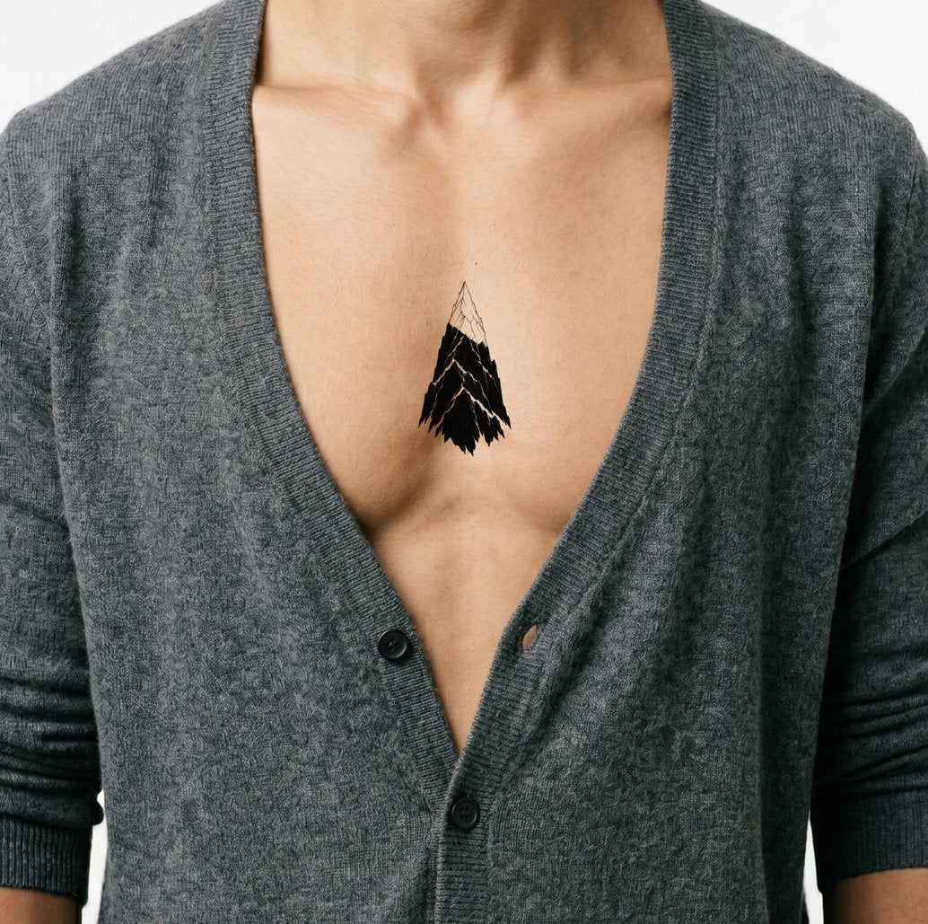 Alpenglow on a Black Peak Tattoo Design