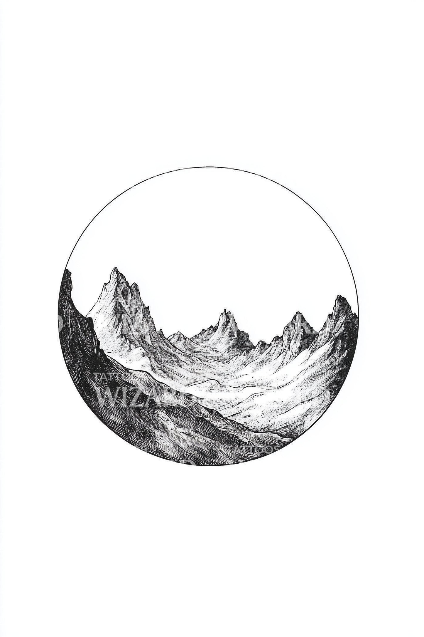 Alpine Peaks Emblem Tattoo Design