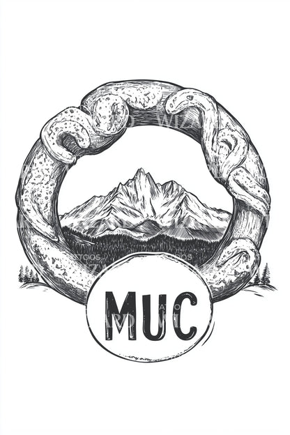 Alpine Wreath MUC Tattoo Design