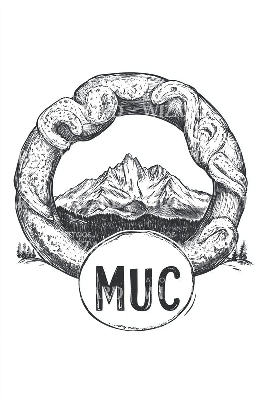 Alpine Wreath MUC Tattoo Design