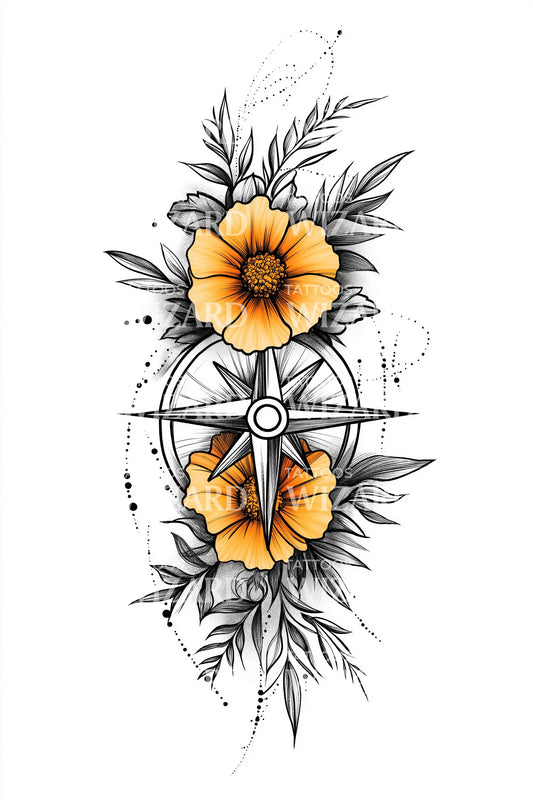 Design tetování Amber Blossom Axis