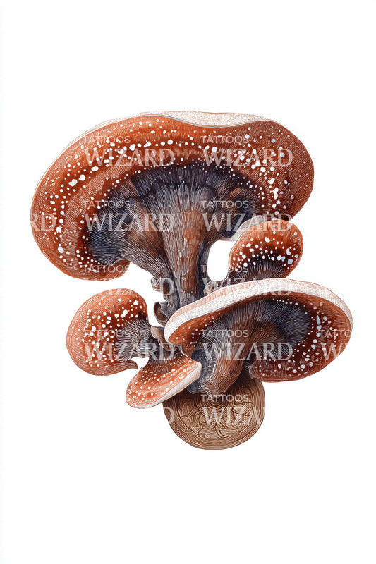 Amber Chanterelle Cluster Tattoo Illustration