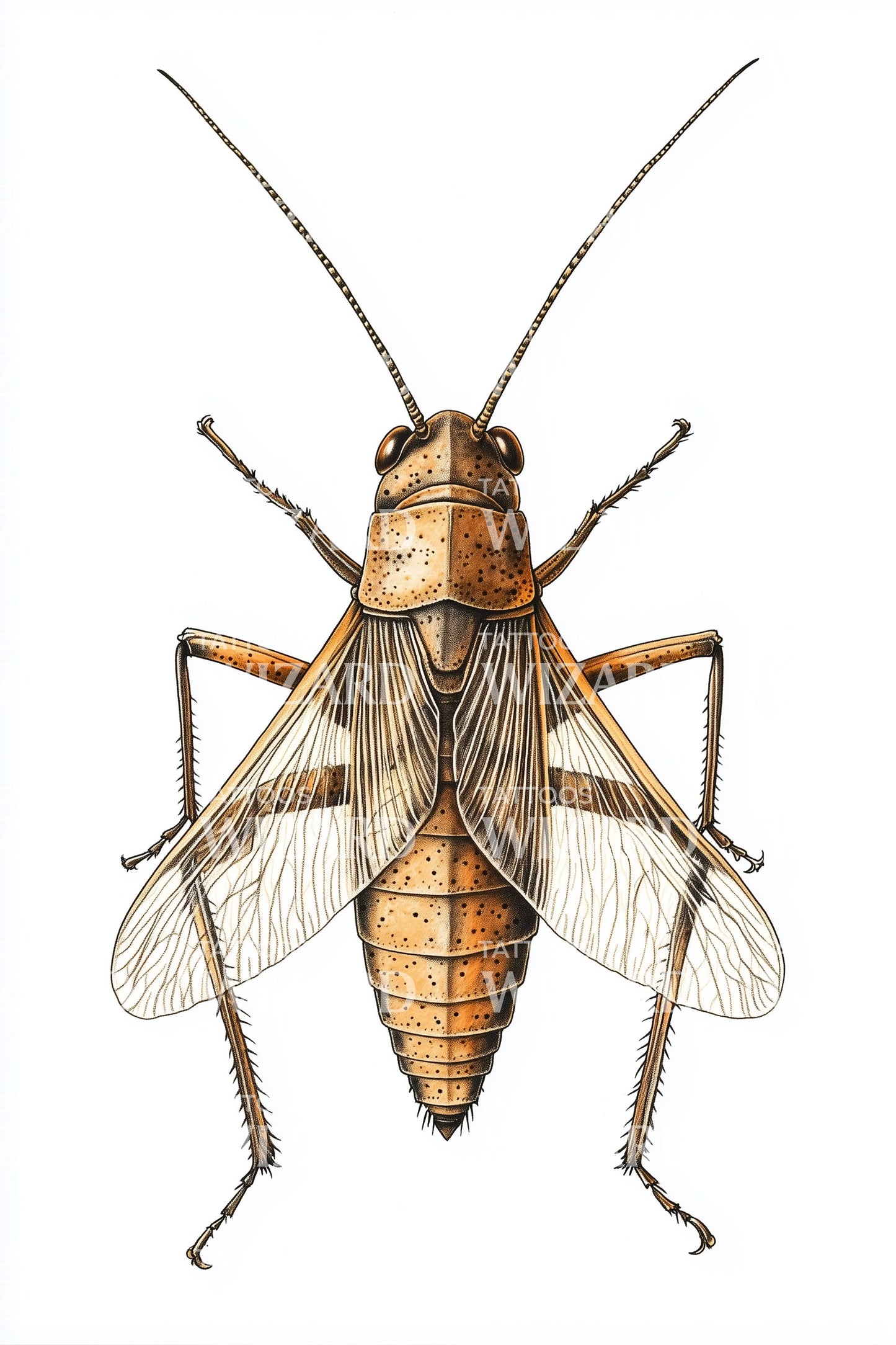 Amber Cockroach Realism Tattoo Design