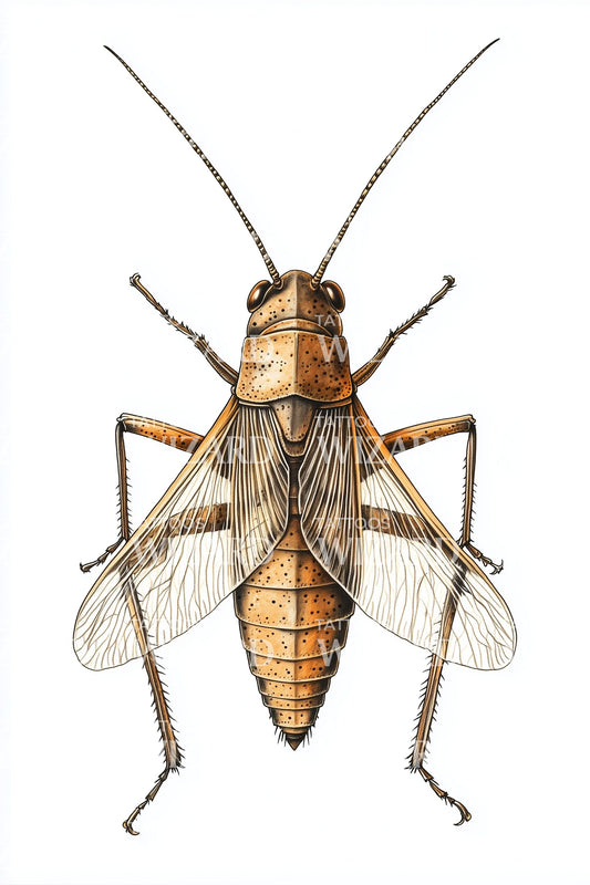 Amber Cockroach Realism Tattoo Design