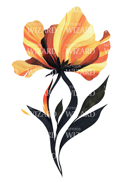 Ideia de Tatuagem Íris Âmbar Florescente