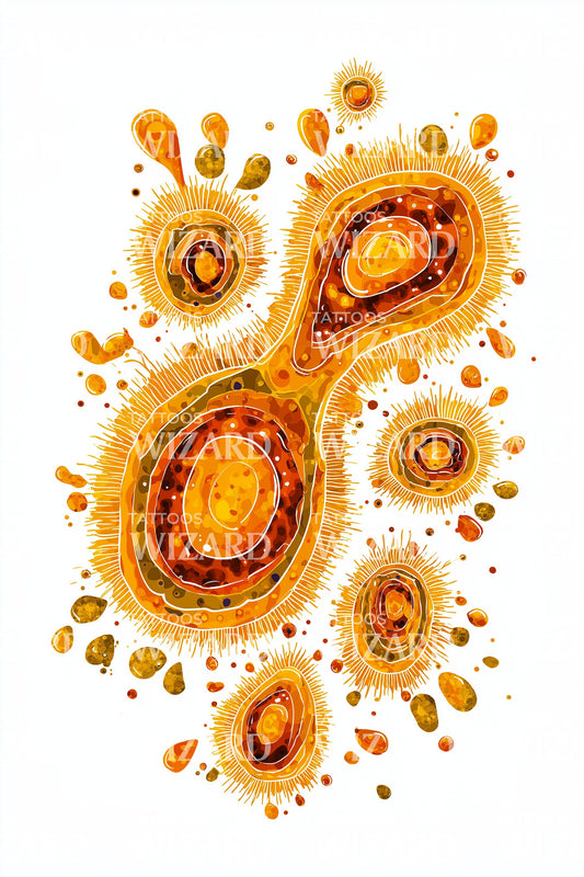 Desain Tato Klaster Paisley Amber
