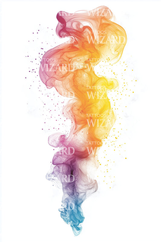 Amber Smoke Plume Tattoo Design