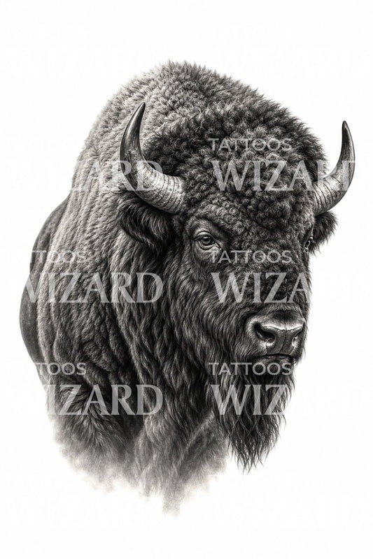 Modèle de tatouage de bison d'Amérique