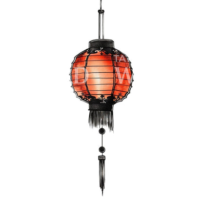 Simple Chinese Lantern Tattoo Design