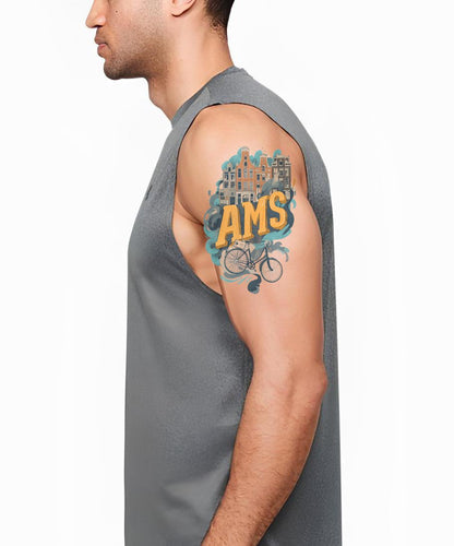 Amsterdam AMS Skyline Tattoo Design