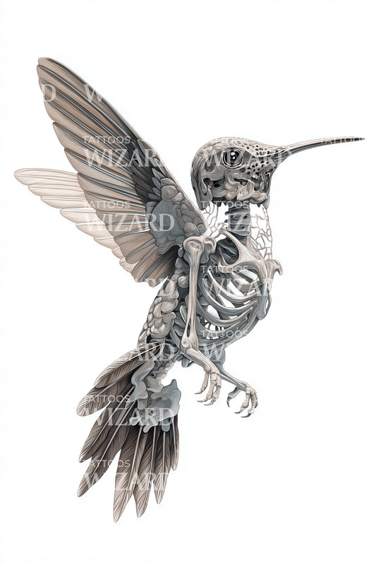Anatomical Hummingbird Tattoo Design