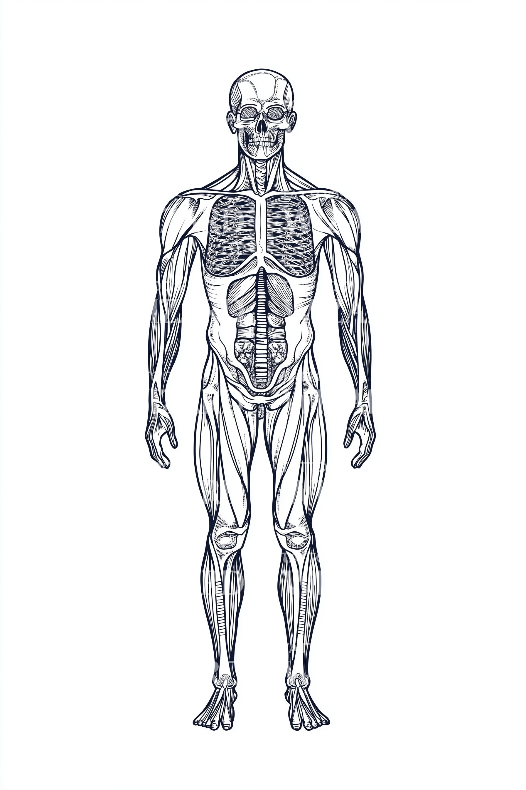 Anatomical Muscle Figure Tattoo Design – Tattoos Wizard Designs