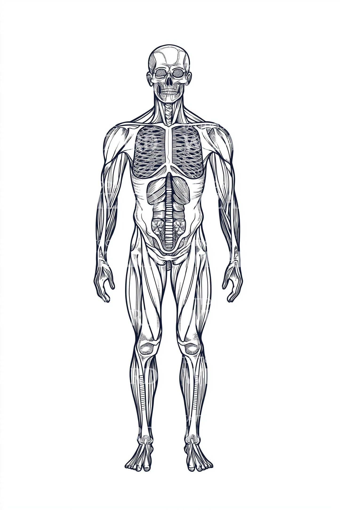 Anatomical Muscle Figure Tattoo Design