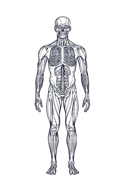 Anatomical Muscle Figure Tattoo Design