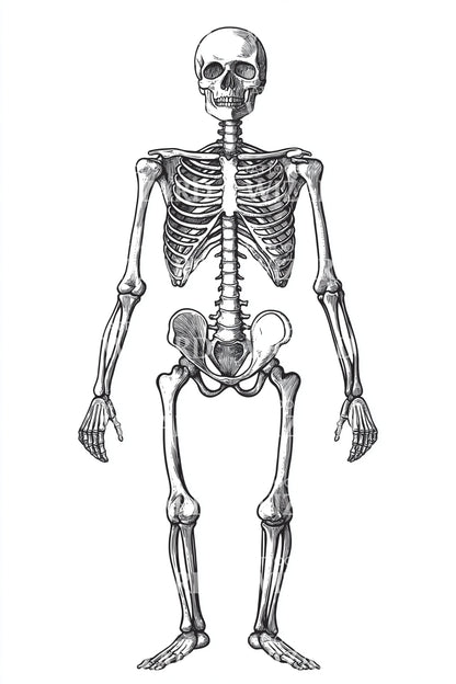 Anatomical Skeleton Figure Tattoo Design