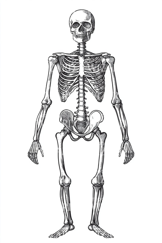 Anatomical Skeleton Figure Tattoo Design