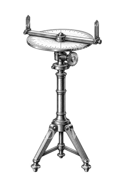 Ancient Greek Dioptra Surveying Instrument Tattoo Illustration