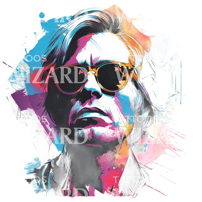 Andy Warhol Portrait Pop Art Tattoo Design