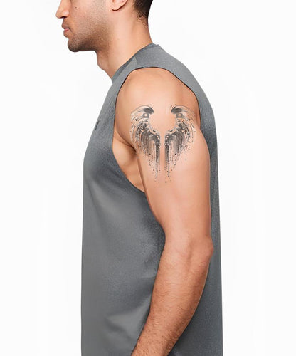 Futuristic Angel Wings Tattoo Illustration