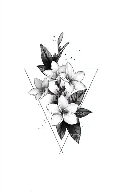 Ideia de Tatuagem de Bouquet de Jasmim Inclinado