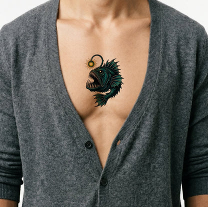Neo Traditional Anglerfish Tattoo Design