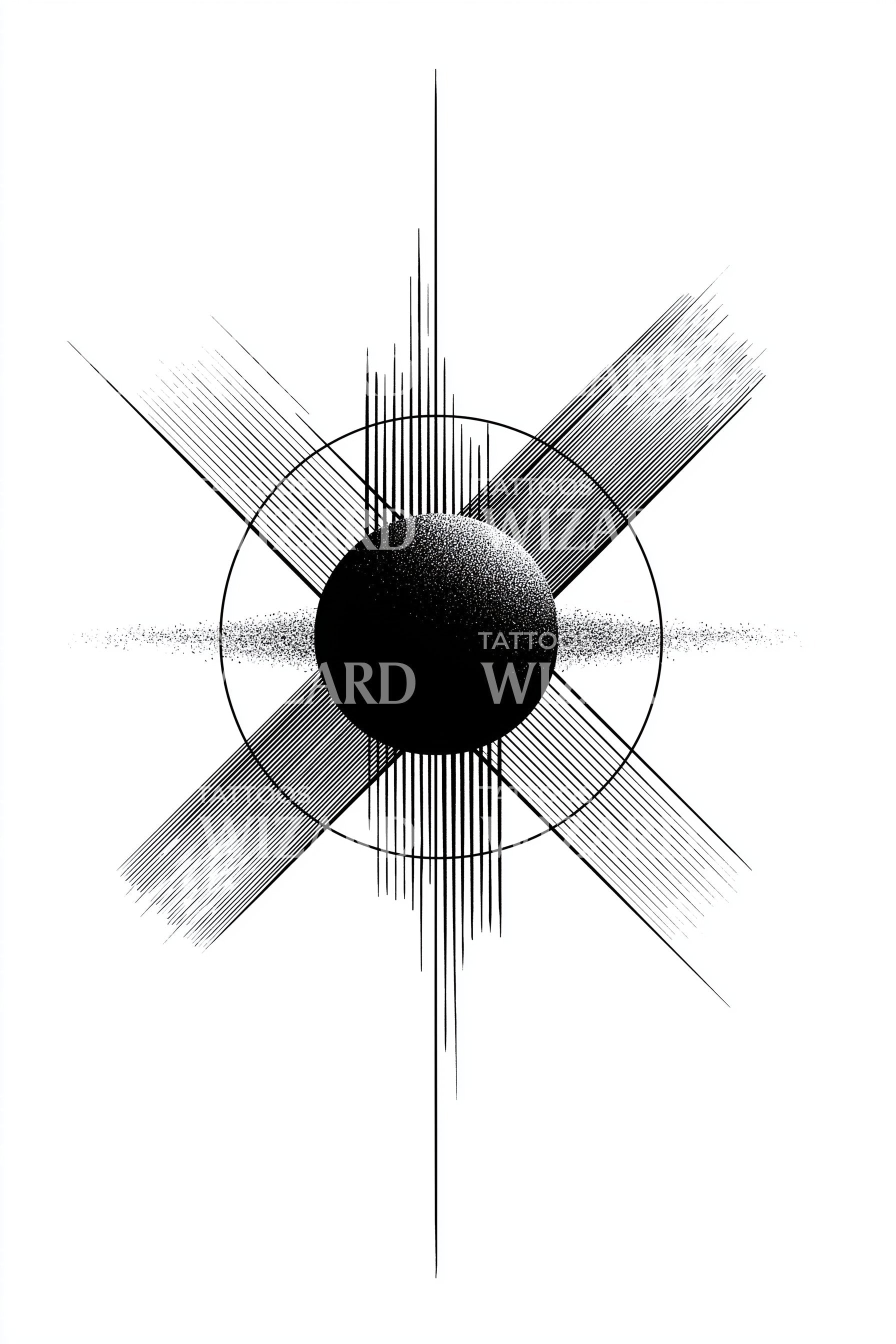 Angular Eclipse Shards Tattoo Design – Tattoos Wizard Designs