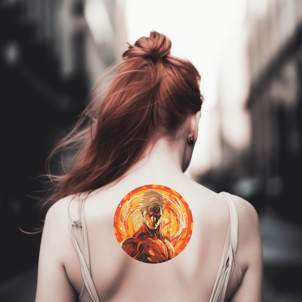 Menschliche Fackel Marvel inspiriertes Tattoo-Design