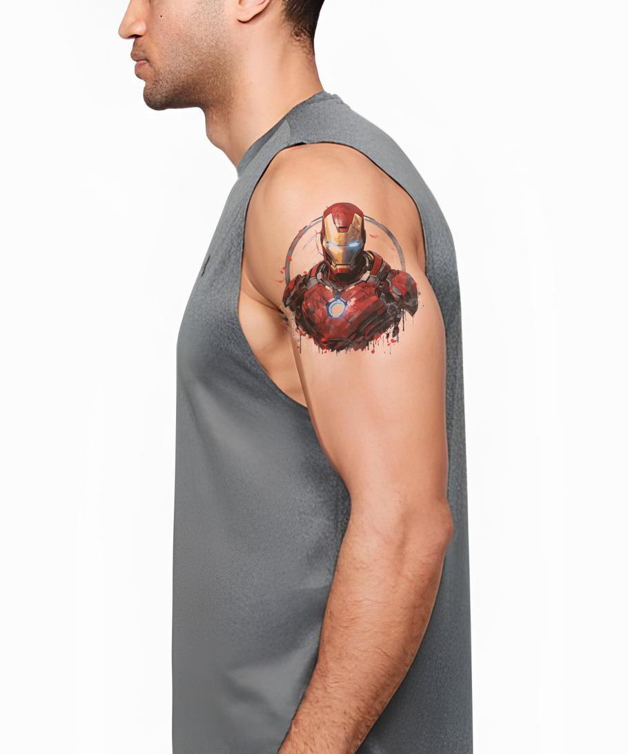 Diseño de tatuaje inspirado en Ironman de Marvel