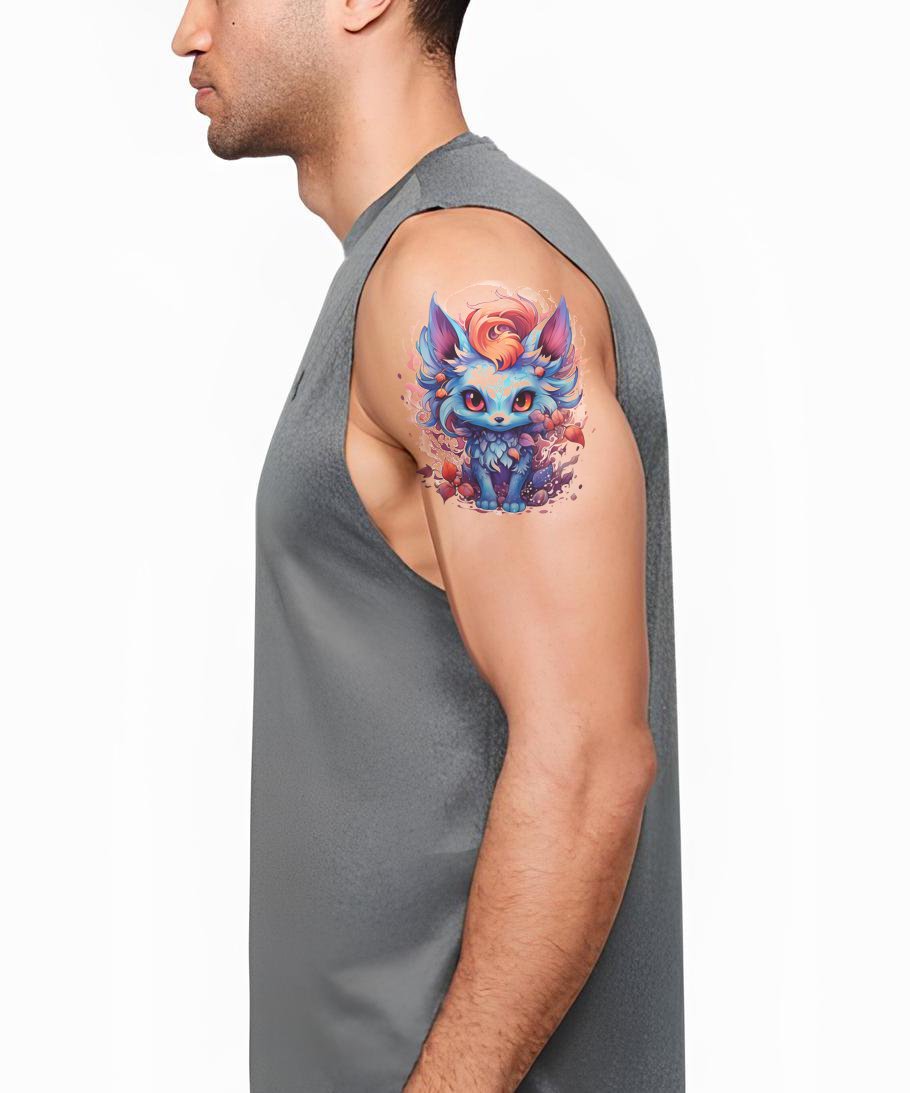 Conception de tatouage inspirée de Pokemon coloré mignon