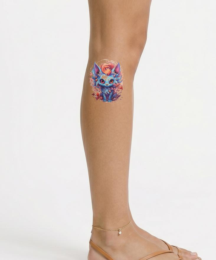 Conception de tatouage inspirée de Pokemon coloré mignon