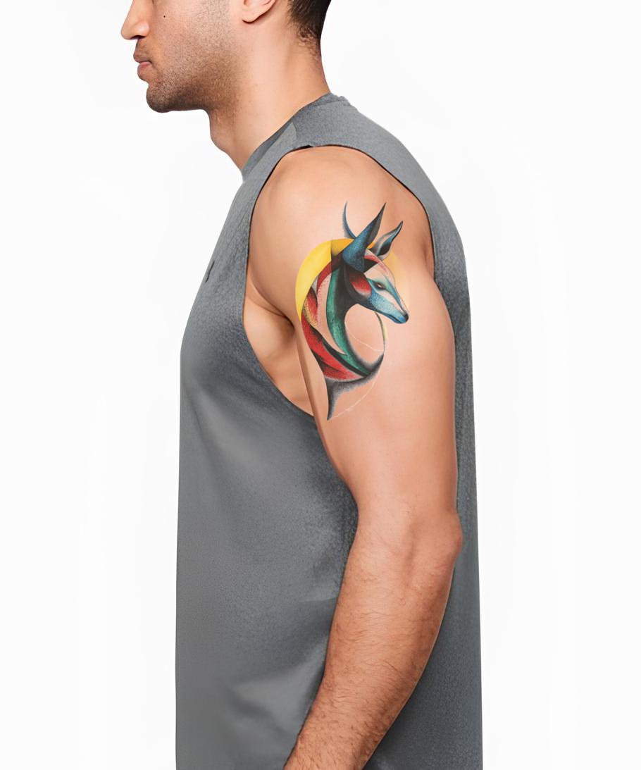 Design de tatouage rubans abstraits antilope