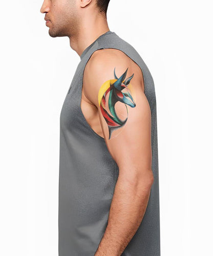 Diseño de tatuaje de cintas abstractas de antílope