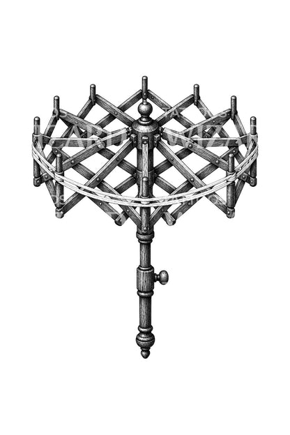 Antique Umbrella Yarn Swift Tattoo Design