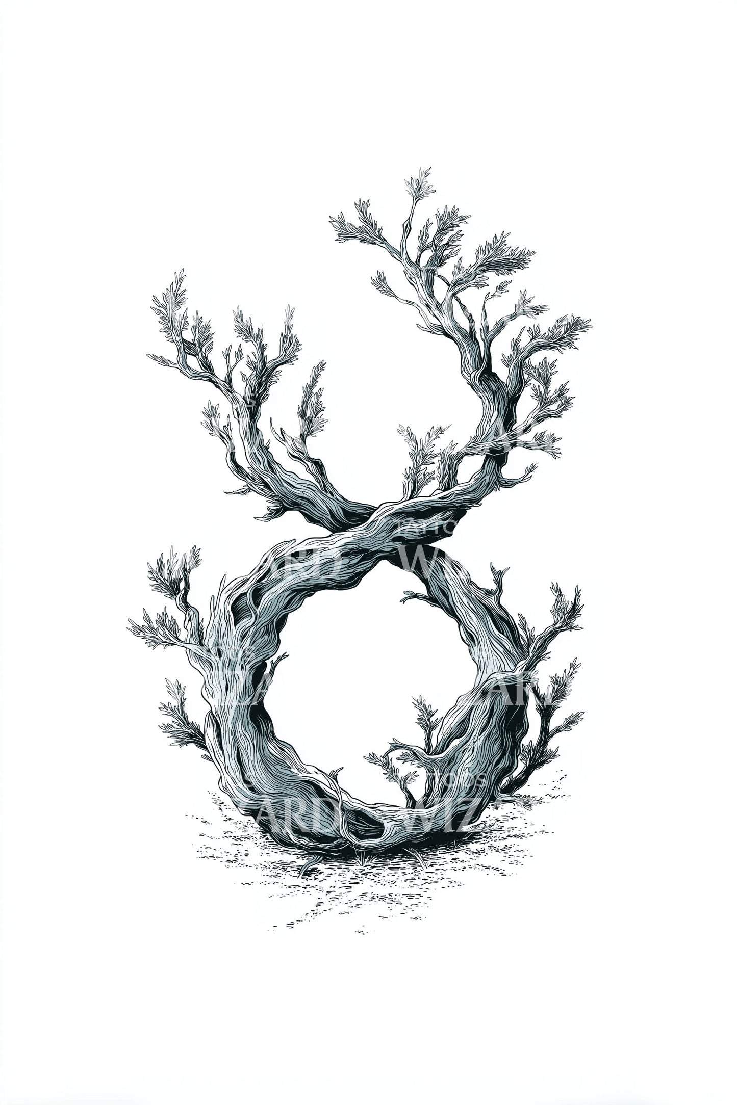 Horncirkel Krans Tatuering Design