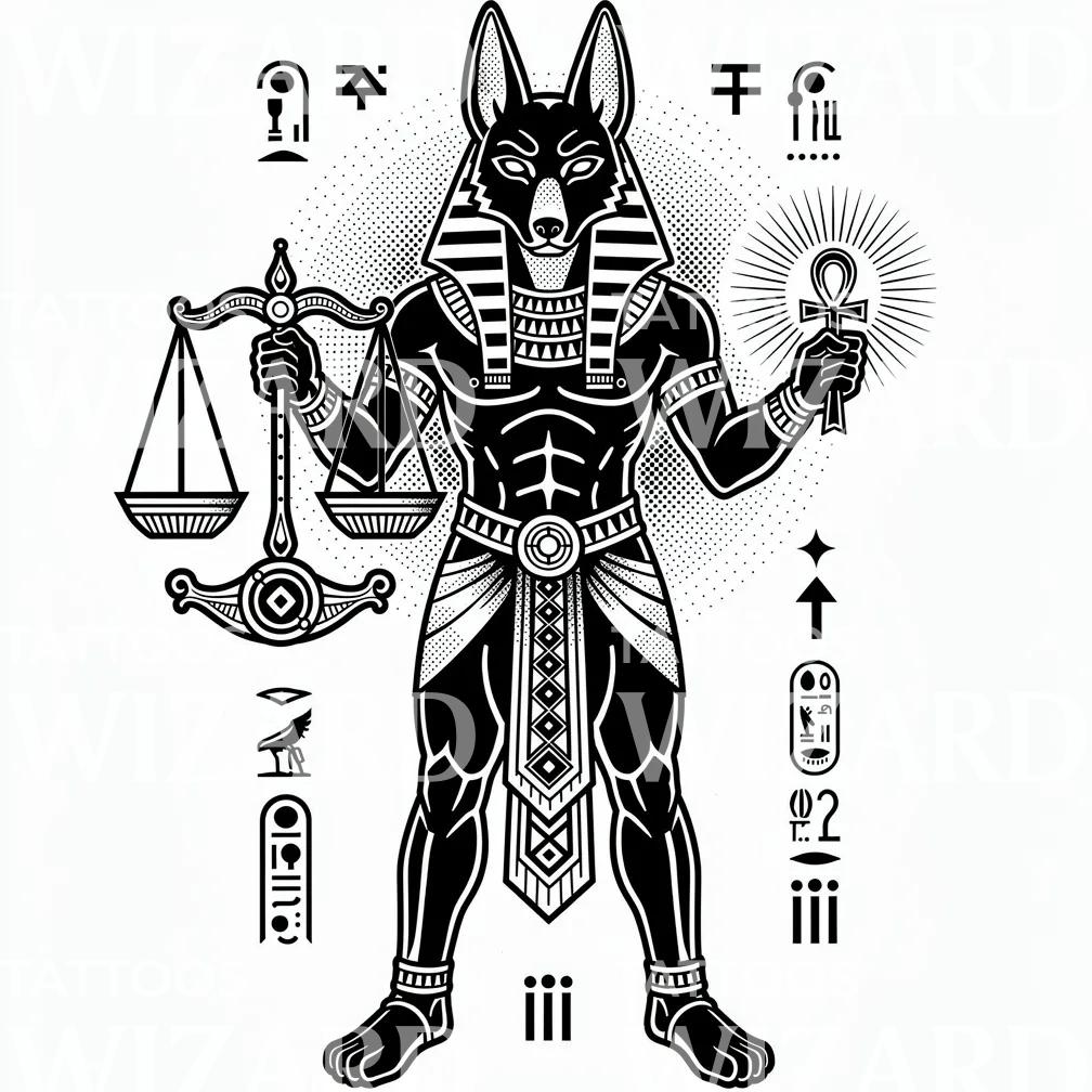 Desain Tato Dewa Mesir Anubis