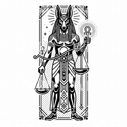Anubis Scales of Justice Tattoo Design