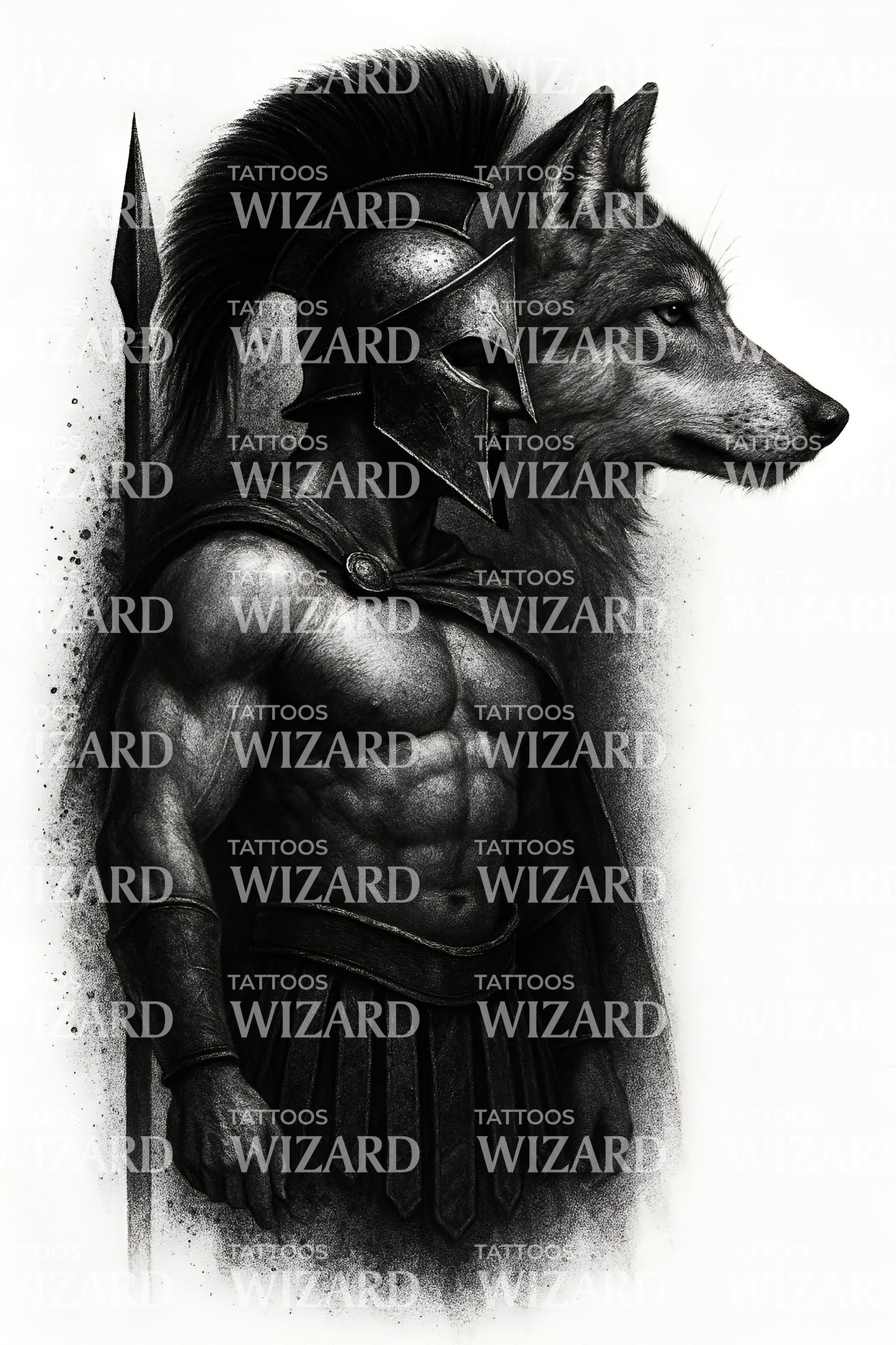 Anubis Spartan Warrior Tattoo Design