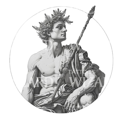 Apollo Greek God of Beauty Tattoo Design