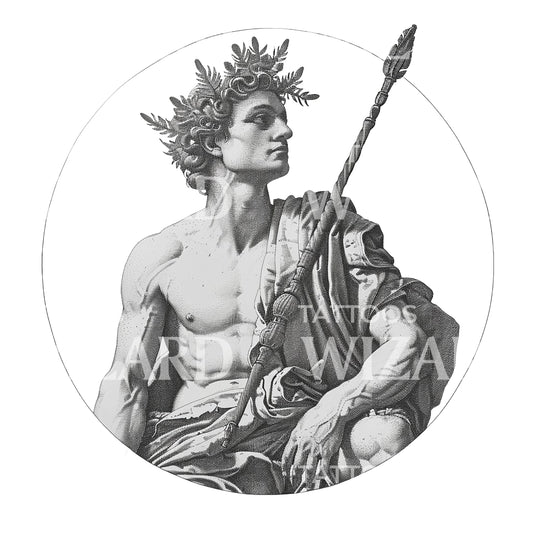 Apollo, griechischer Gott der Schönheit, Tattoo-Design