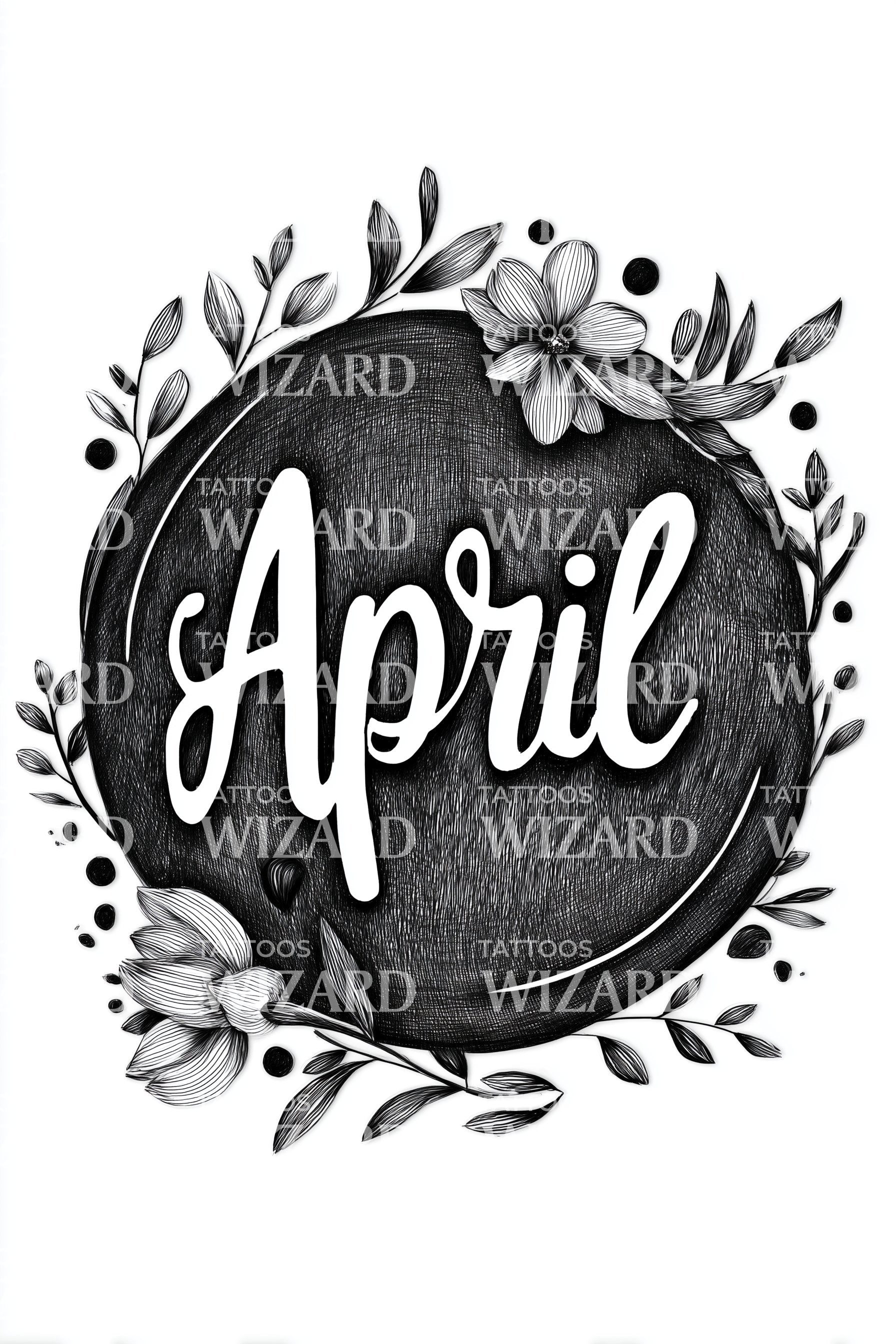 April In Script April Chalkboard Script Cameo Tattoo Design – Tattoos Wizard Designs