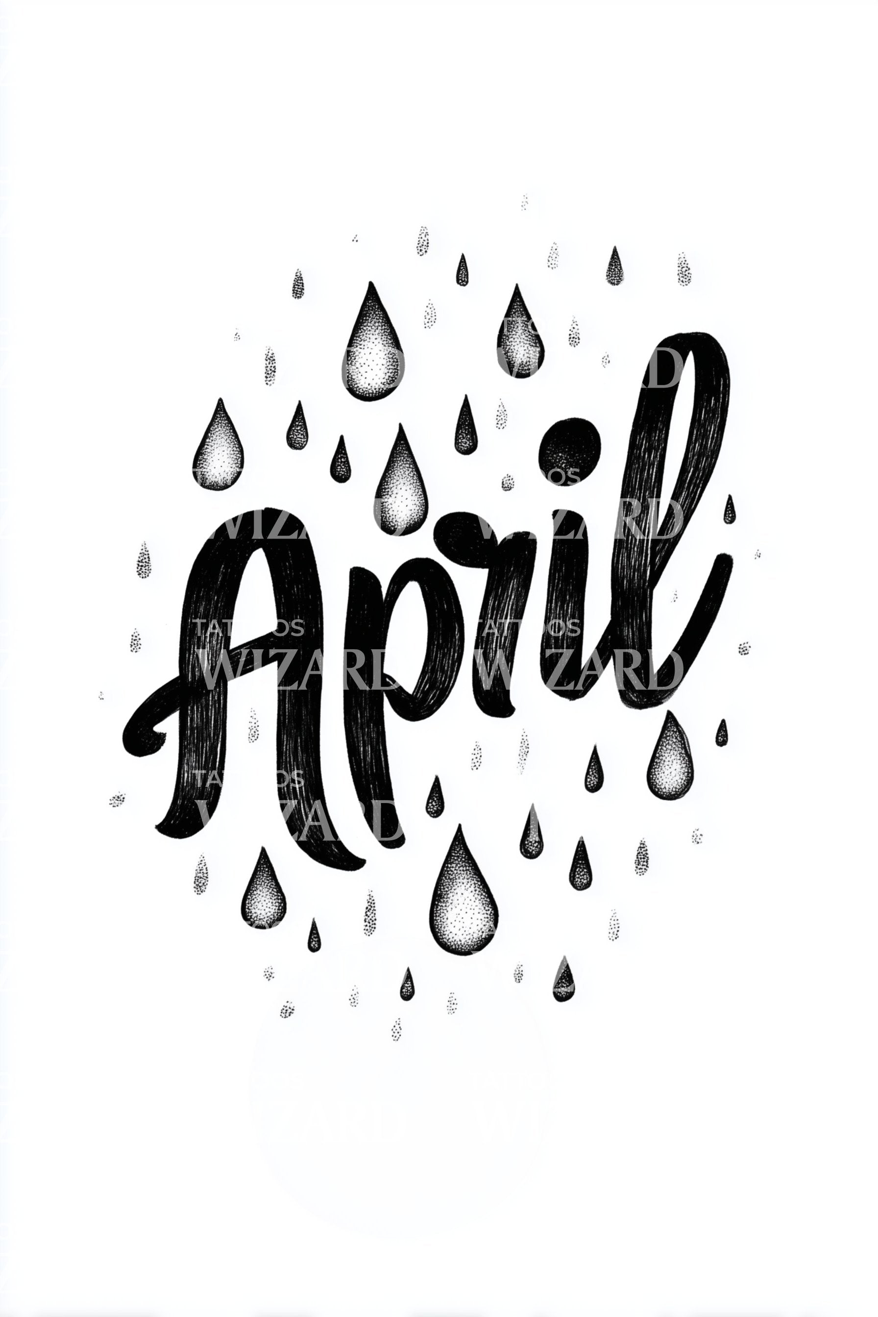 April Fancy Script April Tattoo Ideas