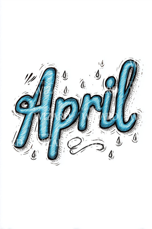 April Sparkle Script Lettering Tattoo Idea