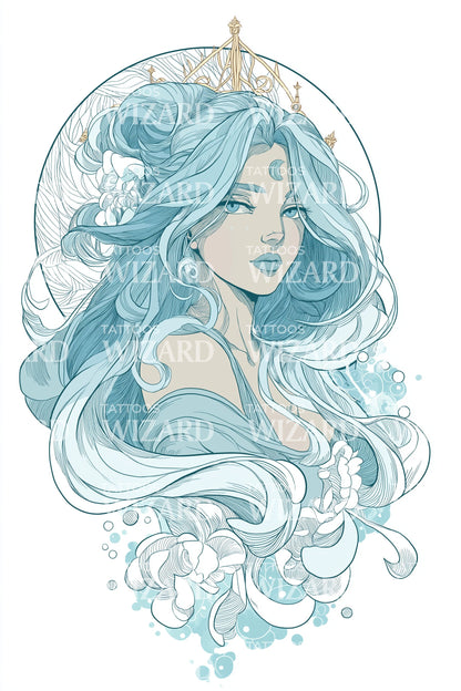 Desain Tato Dewi Pasang Surut Aqua