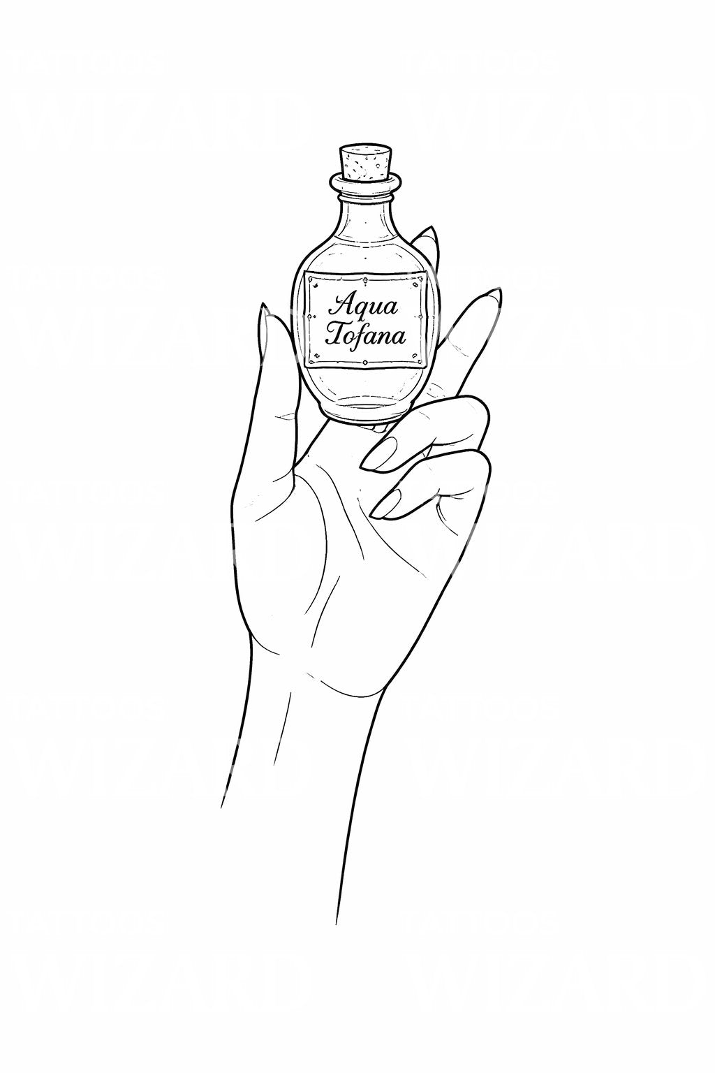 Aqua Tofana Bottle Tattoo Idea