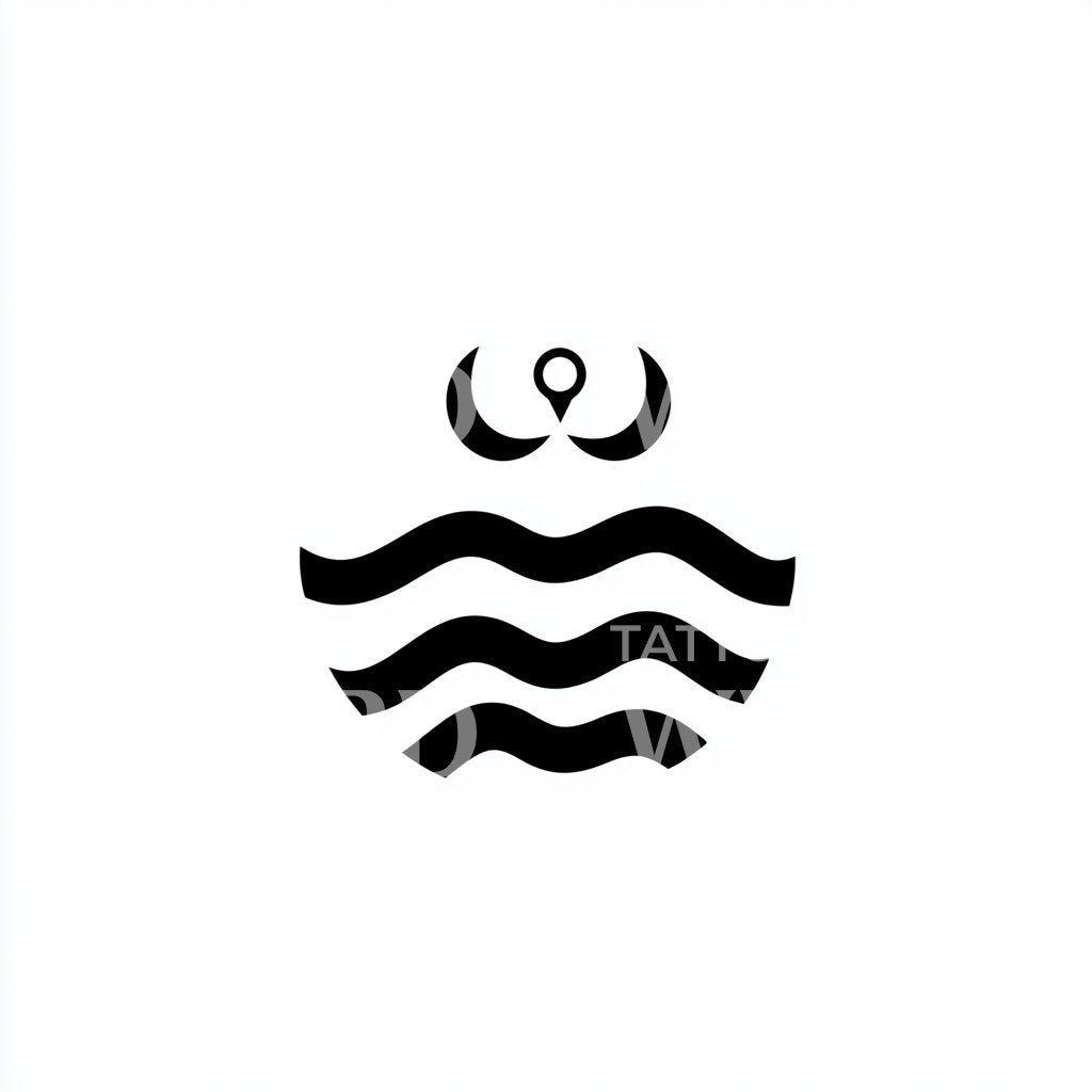 Aquarius Astrological Sign in Fine line Tattoo Design