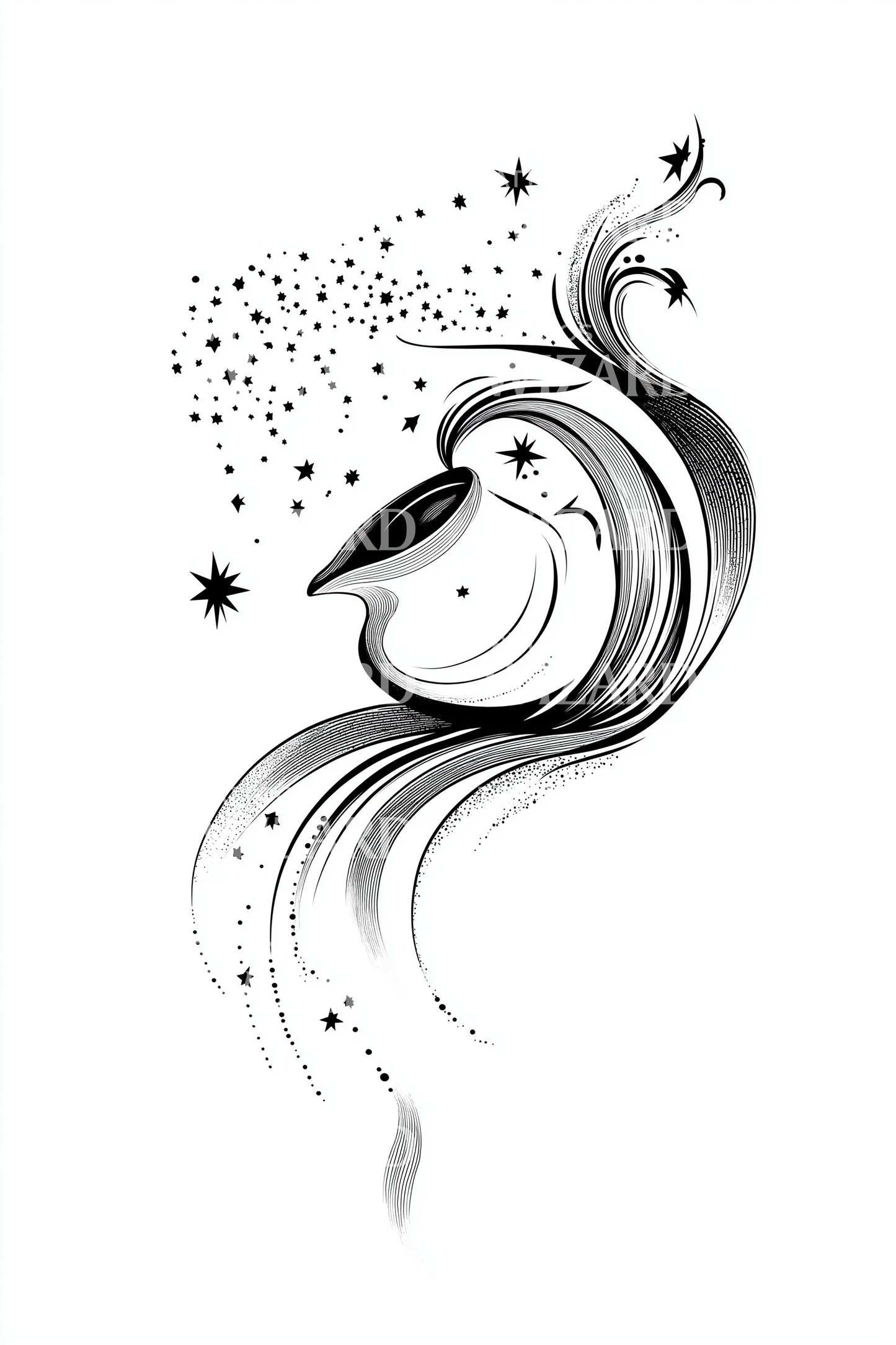 Aquarius Water Bearer Stream Tattoo Illustration