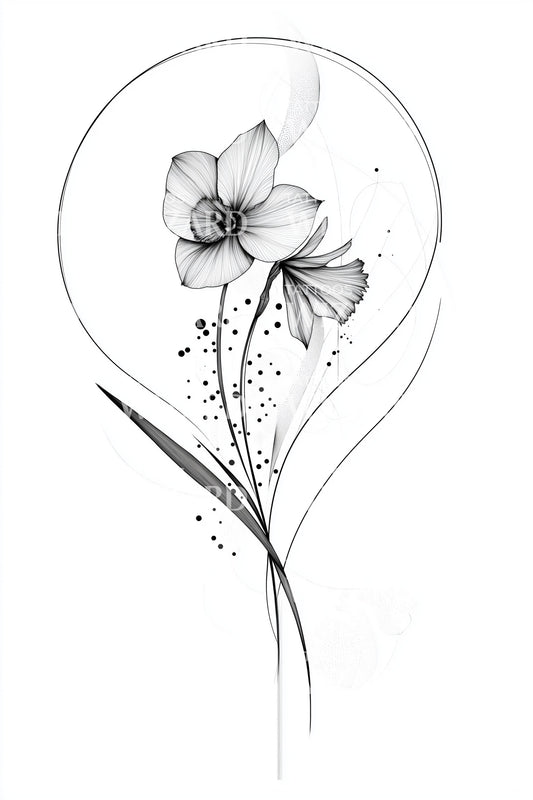 Arc Bloom Balance Tattoo Design