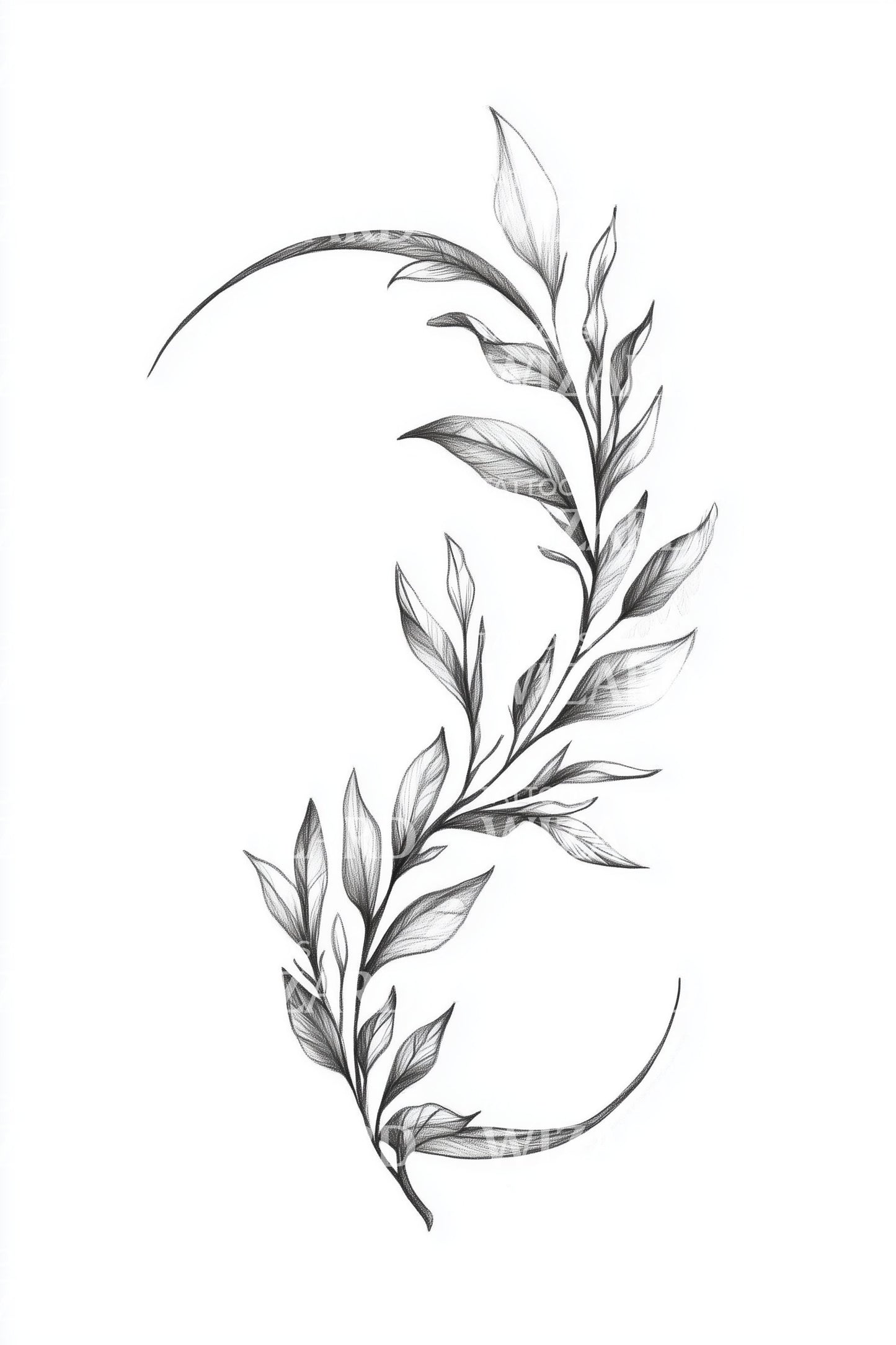 Arc Olive Branch Tattoo Design