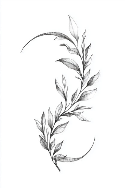 Arc Olive Branch Tattoo Design
